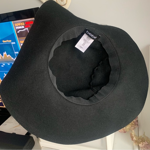 Bebe 100% Wool Black Flex Soft Felt Hat Wide Brim main image 15